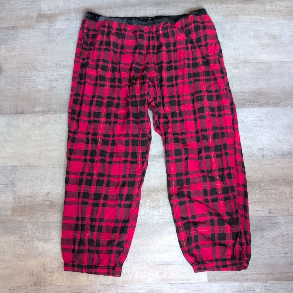 Victoria's Secret Red and Black Plaid Pajama Pants